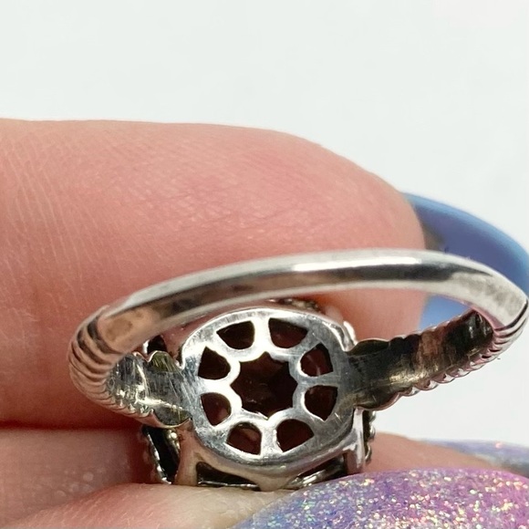 14K EMA Signed Smoky Topaz Quartz & Sterling Ring Size 7 LIKE NEW - Picture 12 of 16